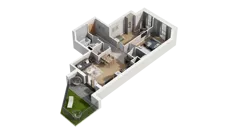 3 pokoje, mieszkanie 63,02 m², parter, oferta nr A3.0.50, ATAL Ruczaj, Kraków, Łagiewniki-Borek Fałęcki, Borek Fałęcki, ul. Obozowa
