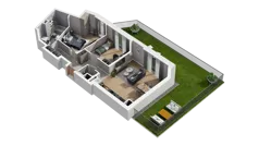 3 pokoje, mieszkanie 68,70 m², parter, oferta nr A3.0.51, ATAL Ruczaj, Kraków, Łagiewniki-Borek Fałęcki, Borek Fałęcki, ul. Obozowa