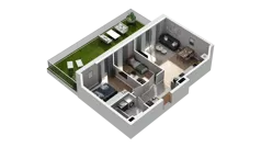 3 pokoje, mieszkanie 54,10 m², piętro 1, oferta nr A1.1.06, ATAL Ruczaj, Kraków, Łagiewniki-Borek Fałęcki, Borek Fałęcki, ul. Obozowa