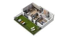 3 pokoje, mieszkanie 54,10 m², piętro 1, oferta nr A1.1.06, ATAL Ruczaj, Kraków, Łagiewniki-Borek Fałęcki, Borek Fałęcki, ul. Obozowa
