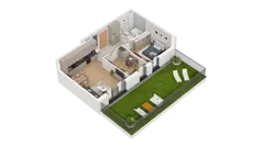 3 pokoje, mieszkanie 54,10 m², piętro 1, oferta nr A1.1.06, ATAL Ruczaj, Kraków, Łagiewniki-Borek Fałęcki, Borek Fałęcki, ul. Obozowa