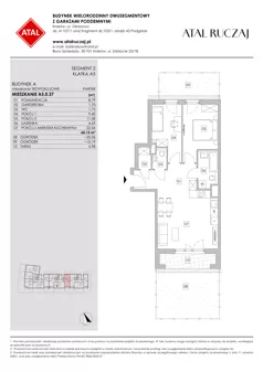 3 pokoje, mieszkanie 60,20 m², parter, oferta nr A5.0.37, ATAL Ruczaj, Kraków, Łagiewniki-Borek Fałęcki, Borek Fałęcki, ul. Obozowa