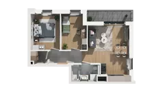 3 pokoje, mieszkanie 51,85 m², piętro 1, oferta nr A1.1.05, ATAL Ruczaj, Kraków, Łagiewniki-Borek Fałęcki, Borek Fałęcki, ul. Obozowa