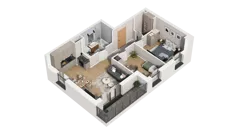 3 pokoje, mieszkanie 51,85 m², piętro 1, oferta nr A1.1.05, ATAL Ruczaj, Kraków, Łagiewniki-Borek Fałęcki, Borek Fałęcki, ul. Obozowa
