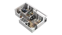 3 pokoje, mieszkanie 51,85 m², piętro 1, oferta nr A1.1.05, ATAL Ruczaj, Kraków, Łagiewniki-Borek Fałęcki, Borek Fałęcki, ul. Obozowa
