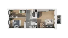 3 pokoje, mieszkanie 63,56 m², piętro 1, oferta nr A1.1.08, ATAL Ruczaj, Kraków, Łagiewniki-Borek Fałęcki, Borek Fałęcki, ul. Obozowa