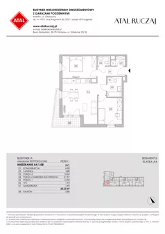 3 pokoje, mieszkanie 60,23 m², piętro 1, oferta nr A4.1.08, ATAL Ruczaj, Kraków, Łagiewniki-Borek Fałęcki, Borek Fałęcki, ul. Obozowa
