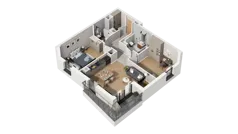 3 pokoje, mieszkanie 60,23 m², piętro 1, oferta nr A4.1.08, ATAL Ruczaj, Kraków, Łagiewniki-Borek Fałęcki, Borek Fałęcki, ul. Obozowa