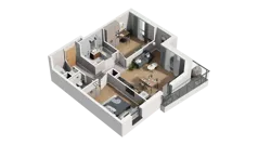 3 pokoje, mieszkanie 60,23 m², piętro 1, oferta nr A4.1.08, ATAL Ruczaj, Kraków, Łagiewniki-Borek Fałęcki, Borek Fałęcki, ul. Obozowa