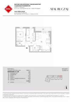 3 pokoje, mieszkanie 51,85 m², piętro 2, oferta nr A1.2.09, ATAL Ruczaj, Kraków, Łagiewniki-Borek Fałęcki, Borek Fałęcki, ul. Obozowa