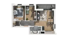 3 pokoje, mieszkanie 51,85 m², piętro 2, oferta nr A1.2.09, ATAL Ruczaj, Kraków, Łagiewniki-Borek Fałęcki, Borek Fałęcki, ul. Obozowa