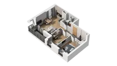 3 pokoje, mieszkanie 51,85 m², piętro 2, oferta nr A1.2.09, ATAL Ruczaj, Kraków, Łagiewniki-Borek Fałęcki, Borek Fałęcki, ul. Obozowa