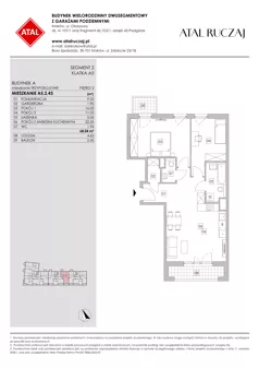 3 pokoje, mieszkanie 68,08 m², piętro 2, oferta nr A5.2.43, ATAL Ruczaj, Kraków, Łagiewniki-Borek Fałęcki, Borek Fałęcki, ul. Obozowa
