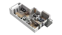 3 pokoje, mieszkanie 68,08 m², piętro 2, oferta nr A5.2.43, ATAL Ruczaj, Kraków, Łagiewniki-Borek Fałęcki, Borek Fałęcki, ul. Obozowa