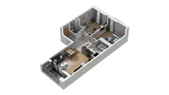3 pokoje, mieszkanie 64,55 m², piętro 3, oferta nr A4.3.16, ATAL Ruczaj, Kraków, Łagiewniki-Borek Fałęcki, Borek Fałęcki, ul. Obozowa