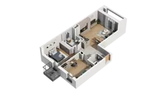 3 pokoje, mieszkanie 64,55 m², piętro 3, oferta nr A4.3.16, ATAL Ruczaj, Kraków, Łagiewniki-Borek Fałęcki, Borek Fałęcki, ul. Obozowa
