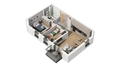3 pokoje, mieszkanie 54,10 m², piętro 4, oferta nr A1.4.18, ATAL Ruczaj, Kraków, Łagiewniki-Borek Fałęcki, Borek Fałęcki, ul. Obozowa