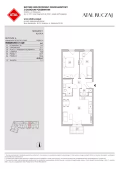 3 pokoje, mieszkanie 60,85 m², piętro 4, oferta nr A1.4.20, ATAL Ruczaj, Kraków, Łagiewniki-Borek Fałęcki, Borek Fałęcki, ul. Obozowa