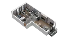 3 pokoje, mieszkanie 60,85 m², piętro 4, oferta nr A2.4.41, ATAL Ruczaj, Kraków, Łagiewniki-Borek Fałęcki, Borek Fałęcki, ul. Obozowa