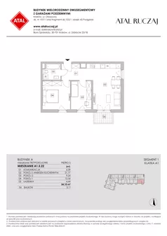 3 pokoje, mieszkanie 54,10 m², piętro 5, oferta nr A1.5.22, ATAL Ruczaj, Kraków, Łagiewniki-Borek Fałęcki, Borek Fałęcki, ul. Obozowa