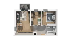 3 pokoje, mieszkanie 54,10 m², piętro 5, oferta nr A1.5.22, ATAL Ruczaj, Kraków, Łagiewniki-Borek Fałęcki, Borek Fałęcki, ul. Obozowa