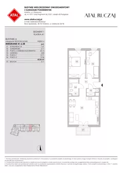 3 pokoje, mieszkanie 63,56 m², piętro 6, oferta nr A1.6.28, ATAL Ruczaj, Kraków, Łagiewniki-Borek Fałęcki, Borek Fałęcki, ul. Obozowa