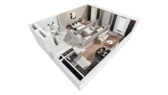 3 pokoje, apartament 72,39 m², piętro 27, oferta nr B-27-213B, ATAL Olimpijska, Katowice, Bogucice, ul. Olimpijska / al. Korfantego