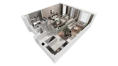 3 pokoje, apartament 70,92 m², piętro 28, oferta nr B-28-222B, ATAL Olimpijska, Katowice, Bogucice, ul. Olimpijska / al. Korfantego