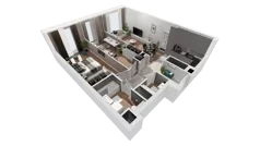3 pokoje, apartament 70,92 m², piętro 28, oferta nr B-28-222B, ATAL Olimpijska, Katowice, Bogucice, ul. Olimpijska / al. Korfantego