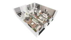 3 pokoje, apartament 70,92 m², piętro 28, oferta nr B-28-222B, ATAL Olimpijska, Katowice, Bogucice, ul. Olimpijska / al. Korfantego