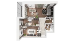3 pokoje, apartament 73,87 m², piętro 15, oferta nr C-15-169C, ATAL Olimpijska, Katowice, Bogucice, ul. Olimpijska / al. Korfantego