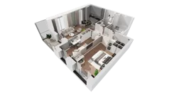3 pokoje, apartament 73,87 m², piętro 15, oferta nr C-15-169C, ATAL Olimpijska, Katowice, Bogucice, ul. Olimpijska / al. Korfantego