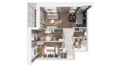 3 pokoje, mieszkanie 74,05 m², piętro 17, oferta nr C-17-193C, ATAL Olimpijska, Katowice, Bogucice, ul. Olimpijska / al. Korfantego