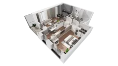 3 pokoje, mieszkanie 74,05 m², piętro 17, oferta nr C-17-193C, ATAL Olimpijska, Katowice, Bogucice, ul. Olimpijska / al. Korfantego