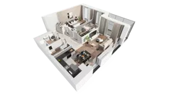 3 pokoje, mieszkanie 74,05 m², piętro 17, oferta nr C-17-193C, ATAL Olimpijska, Katowice, Bogucice, ul. Olimpijska / al. Korfantego