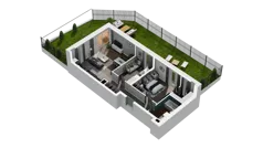 3 pokoje, mieszkanie 63,44 m², parter, oferta nr B9-K2-0-1, ATAL Strachowicka II, Wrocław, Żerniki, Fabryczna, ul. Strachowicka