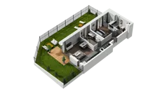 3 pokoje, mieszkanie 63,44 m², parter, oferta nr B9-K2-0-1, ATAL Strachowicka II, Wrocław, Żerniki, Fabryczna, ul. Strachowicka