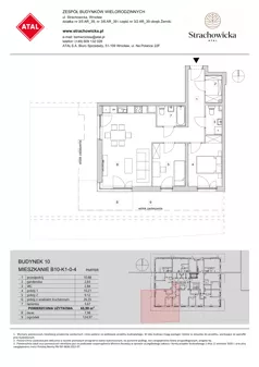 3 pokoje, mieszkanie 65,95 m², parter, oferta nr B10-K1-0-4, ATAL Strachowicka II, Wrocław, Żerniki, Fabryczna, ul. Strachowicka