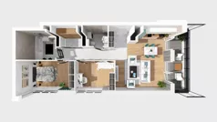 3 pokoje, mieszkanie 72,55 m², piętro 1, oferta nr F.2.1.06, ATAL SKY+, Katowice, Wełnowiec-Józefowiec, Wełnowiec, al. Wojciecha Korfantego 85-89