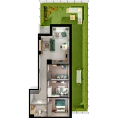 4 pokoje, mieszkanie 70,29 m², piętro 2, oferta nr B01.2.26, Skwer Witosa, Piastów, ul. Bodycha/Witosa