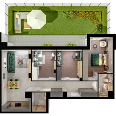 4 pokoje, mieszkanie 86,08 m², parter, oferta nr B01.0.05, Skwer Witosa, Piastów, ul. Bodycha/Witosa