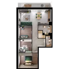 4 pokoje, mieszkanie 81,33 m², piętro 1, oferta nr C02.1.36, Skwer Witosa, Piastów, ul. Bodycha/Witosa