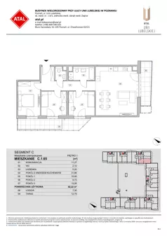 4 pokoje, mieszkanie 82,22 m², piętro 1, oferta nr C.1.65, ATAL Unii Lubelskiej, Poznań, Rataje, Starołęka, ul. Heleny Tadeuszak