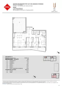 4 pokoje, mieszkanie 95,27 m², piętro 16, oferta nr E.16.271, ATAL Unii Lubelskiej, Poznań, Rataje, Starołęka, ul. Heleny Tadeuszak