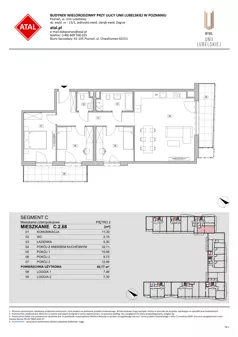 4 pokoje, mieszkanie 82,77 m², piętro 2, oferta nr C.2.68, ATAL Unii Lubelskiej, Poznań, Rataje, Starołęka, ul. Heleny Tadeuszak