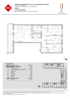4 pokoje, mieszkanie 85,81 m², piętro 2, oferta nr E.2.212, ATAL Unii Lubelskiej, Poznań, Rataje, Starołęka, ul. Heleny Tadeuszak