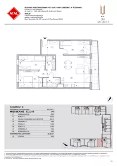 4 pokoje, mieszkanie 89,56 m², piętro 2, oferta nr E.2.216, ATAL Unii Lubelskiej, Poznań, Rataje, Starołęka, ul. Heleny Tadeuszak