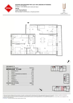 4 pokoje, mieszkanie 89,61 m², piętro 5, oferta nr E.5.229, ATAL Unii Lubelskiej, Poznań, Rataje, Starołęka, ul. Heleny Tadeuszak