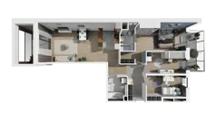 4 pokoje, mieszkanie 88,49 m², piętro 1, oferta nr B1.1.2, ATAL Symbioza, Gdynia, Cisowa, ul. Kcyńska