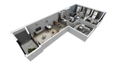 4 pokoje, mieszkanie 88,49 m², piętro 1, oferta nr B1.1.2, ATAL Symbioza, Gdynia, Cisowa, ul. Kcyńska